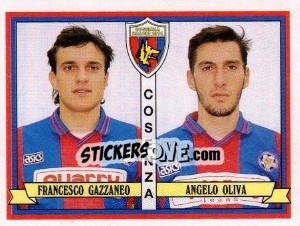 Sticker Francesco Gazzaneo / Angelo Oliva - Calciatori 1992-1993 - Panini