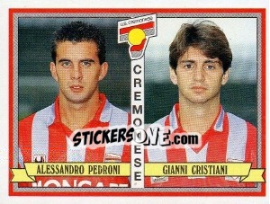 Cromo Alessandro Pedroni / Gianni Cristiani - Calciatori 1992-1993 - Panini