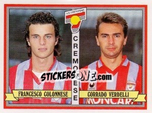 Sticker Francesco Colonnese / Corrado Verdelli - Calciatori 1992-1993 - Panini
