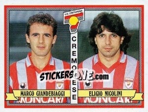 Cromo Marco Giandebiaggi / Eligio Nicolini - Calciatori 1992-1993 - Panini