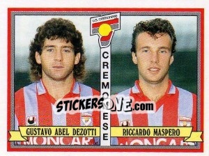 Sticker Gustavo Abel Dezotti / Riccardo Maspero - Calciatori 1992-1993 n. 392 - Panini