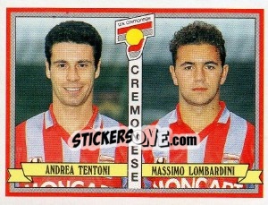 Sticker Andrea Tentoni / Massimo Lombardini - Calciatori 1992-1993 n. 393 - Panini