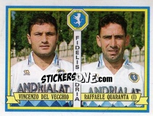 Sticker Vincenzo Del Vecchio / Raffaele Quaranta - Calciatori 1992-1993 - Panini