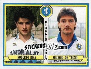 Sticker Roberto Ripa / Giorgio De Trizio - Calciatori 1992-1993 n. 398 - Panini