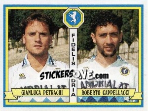 Sticker Gianluca Petrachi / Roberto Cappellacci - Calciatori 1992-1993 n. 399 - Panini
