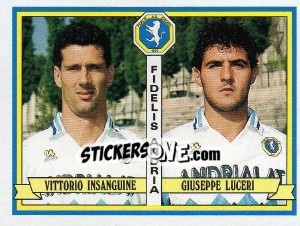 Sticker Vittorio Insanguine / Giuseppe Luceri - Calciatori 1992-1993 - Panini
