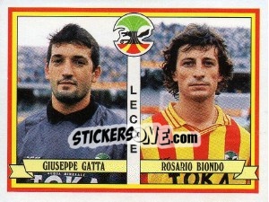 Sticker Giuseppe Gatta / Rosario Biondo - Calciatori 1992-1993 n. 403 - Panini
