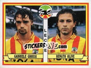 Sticker Gabriele Grossi / Renato Olive - Calciatori 1992-1993 n. 405 - Panini