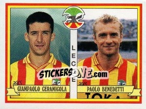 Sticker Giampaolo Ceramicola / Paolo Benedetti - Calciatori 1992-1993 n. 406 - Panini