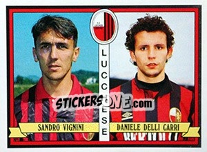 Cromo Sandro Vignini / Daniele Delli Carri - Calciatori 1992-1993 - Panini