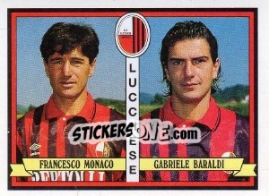 Sticker Francesco Monaco / Gabriele Baraldi - Calciatori 1992-1993 n. 414 - Panini