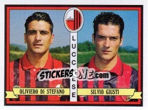 Sticker Oliviero Di Stefano / Silvio Giusti - Calciatori 1992-1993 n. 415 - Panini