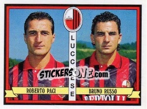 Sticker Roberto Paci / Bruno Russo - Calciatori 1992-1993 n. 416 - Panini