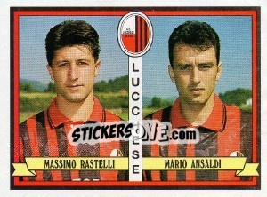 Sticker Massimo Rastelli / Mario Ansaldi - Calciatori 1992-1993 n. 417 - Panini