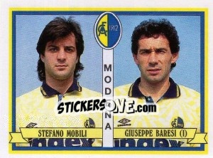 Sticker Stefano Mobili / Giuseppe Baresi - Calciatori 1992-1993 n. 421 - Panini