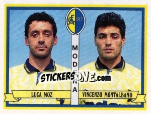 Sticker Luca Moz / Vincenzo Montalbano - Calciatori 1992-1993 - Panini