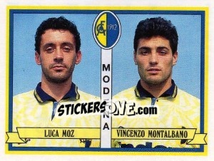 Sticker Luca Moz / Vincenzo Montalbano - Calciatori 1992-1993 n. 422 - Panini
