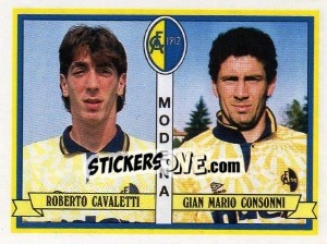 Cromo Roberto Cavaletti / Gian Mario Consonni - Calciatori 1992-1993 - Panini