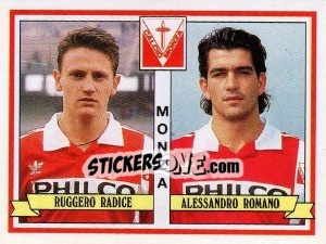 Cromo Ruggero Radice / Alessandro Romano - Calciatori 1992-1993 - Panini