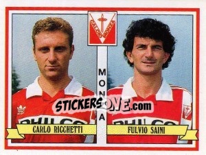 Sticker Carlo Ricchetti / Fulvio Saini - Calciatori 1992-1993 n. 431 - Panini