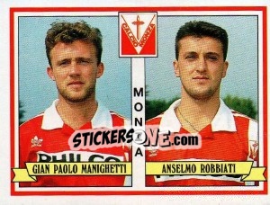 Sticker Gian Paolo Manighetti / Anselmo Robbiati - Calciatori 1992-1993 n. 434 - Panini