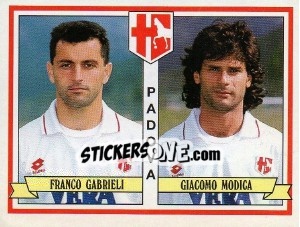 Cromo Franco Gabrieli / Giacomo Modica - Calciatori 1992-1993 - Panini