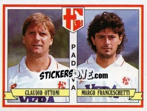 Cromo Claudio Ottoni / Marco Franceschetti - Calciatori 1992-1993 - Panini