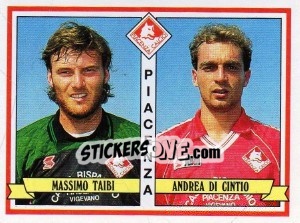 Sticker Massimo Taibi / Andrea Di Cintio - Calciatori 1992-1993 n. 443 - Panini