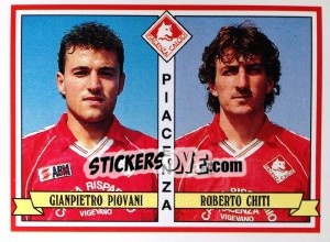 Sticker Gianpietro Piovani / Roberto Chiti - Calciatori 1992-1993 - Panini