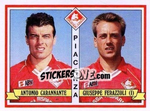 Sticker Antonio Carannante / Giuseppe Ferazzoli - Calciatori 1992-1993 n. 450 - Panini