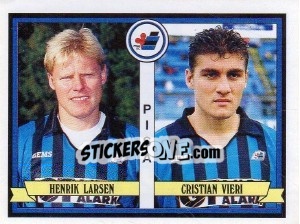 Figurina Henrik Larsen / Cristian Vieri - Calciatori 1992-1993 - Panini