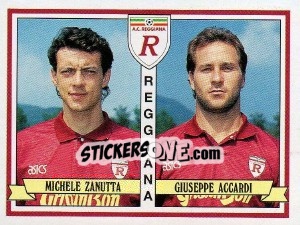 Sticker Michele Zanutta / Giuseppe Accardi - Calciatori 1992-1993 - Panini
