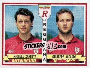 Sticker Michele Zanutta / Giuseppe Accardi - Calciatori 1992-1993 n. 461 - Panini