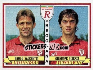 Sticker Paolo Sacchetti / Giuseppe Scienza - Calciatori 1992-1993 n. 463 - Panini