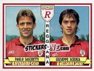 Figurina Paolo Sacchetti / Giuseppe Scienza - Calciatori 1992-1993 - Panini