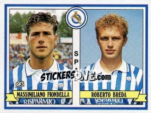 Cromo Massimiliano Fiondella / Roberto Breda - Calciatori 1992-1993 - Panini