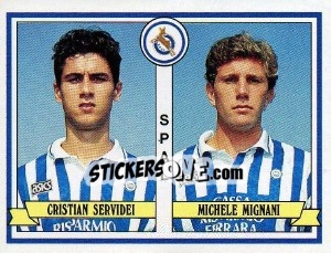 Figurina Cristian Servidei / Michele Mignani - Calciatori 1992-1993 - Panini