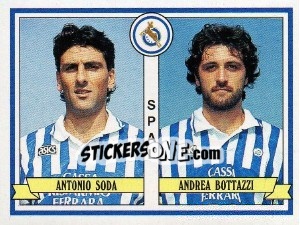 Cromo Antonio Soda / Andrea Bottazzi - Calciatori 1992-1993 - Panini