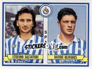 Sticker Stefano Salvatori / Davide Olivares - Calciatori 1992-1993 - Panini