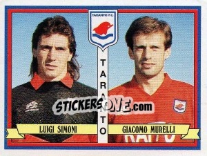 Sticker Luigi Simoni / Giacomo Murelli - Calciatori 1992-1993 n. 475 - Panini