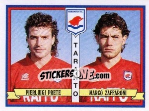 Sticker Pierluigi Prete / Marco Zaffaroni - Calciatori 1992-1993 - Panini