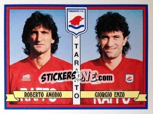 Sticker Roberto Amodio / Giorgio Enzo - Calciatori 1992-1993 n. 478 - Panini