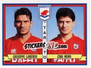 Sticker Giuseppe Lorenzo / Ciro Muro - Calciatori 1992-1993 n. 480 - Panini