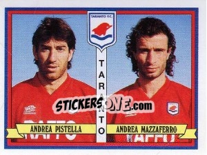 Sticker Andrea Pistella / Andrea Mazzaferro - Calciatori 1992-1993 n. 481 - Panini