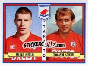 Sticker Marco Merlo / Giovanni Soncin - Calciatori 1992-1993 n. 482 - Panini