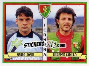 Sticker Mauro Rosin / Giuseppe Carillo - Calciatori 1992-1993 n. 483 - Panini