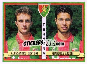 Sticker Alessandro Bertoni / Gianluca Atzori - Calciatori 1992-1993 n. 486 - Panini