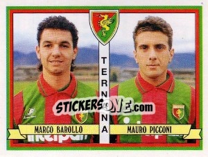 Sticker Marco Barollo / Mauro Picconi - Calciatori 1992-1993 - Panini