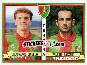 Sticker Gianfranco Cinello / Valerio Gazzani - Calciatori 1992-1993 n. 488 - Panini