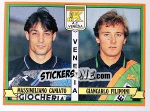 Sticker Massimiliano Caniato / Giancarlo Filippini - Calciatori 1992-1993 n. 491 - Panini